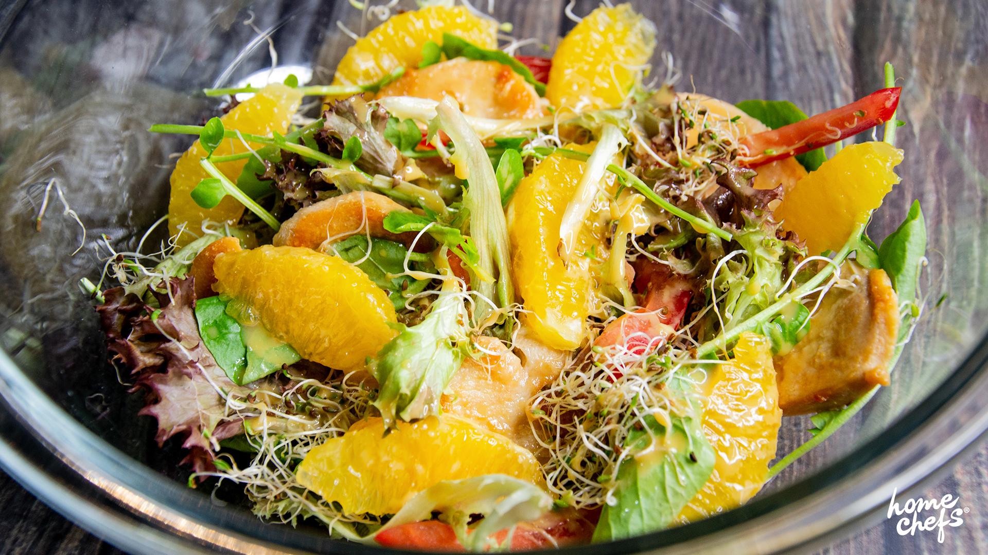 salada de frango e laranja